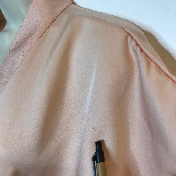 Vintage 70's Bathrobe Satin Silky Supri Drink Mix OS One Size Light Pink Kimono - Picture 4 of 8